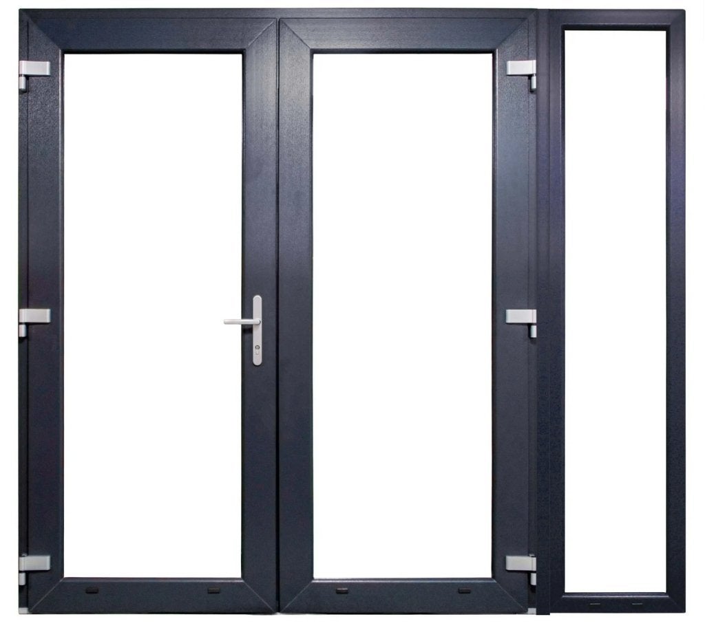 Kunststof Dubbele Deur Met Zijlicht 232,4 X 215 Cm Antraciet