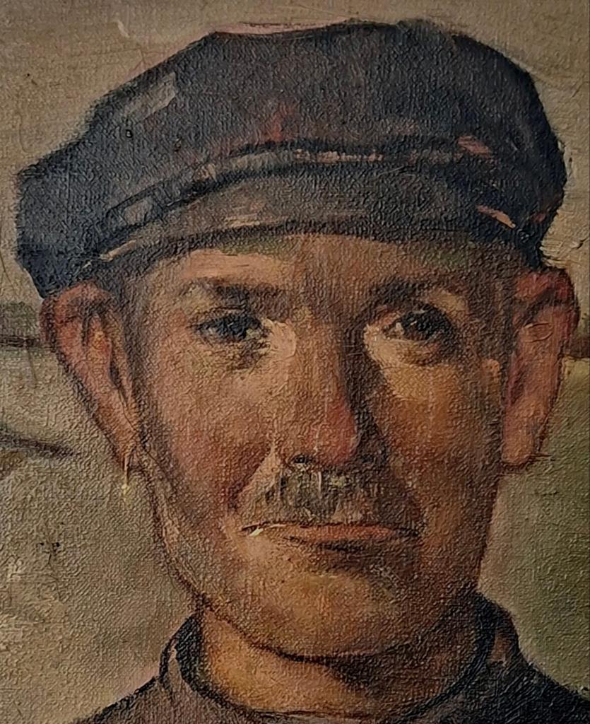 Vlaams schilderij schipper aan de Leie 20e eeuw schilder, Antiek en Kunst, Kunst | Schilderijen | Klassiek, Ophalen of Verzenden