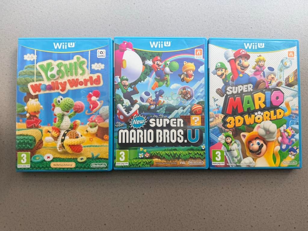 Wii U Spellen Bundel: New Super Mario Bros U, 3D World, Yosh, Spelcomputers en Games, Games | Nintendo Wii U, Ophalen, Eén computer