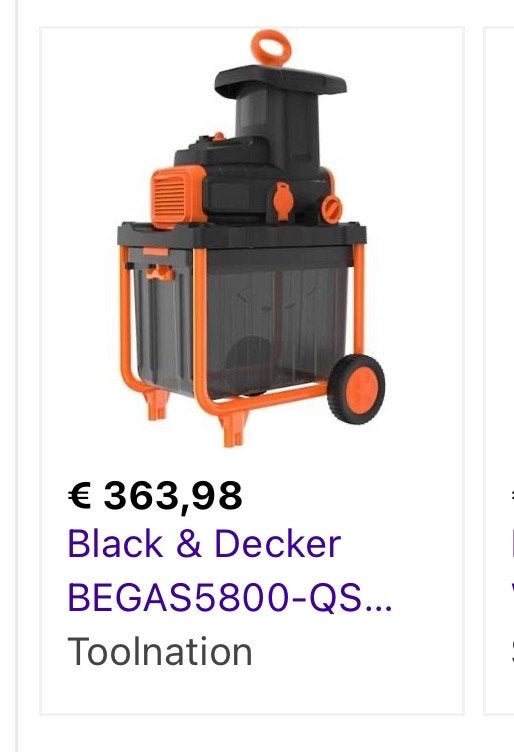 Black & Decker BEGAS5800-QS Hakselaar - Nieuw in doos, Tuin en Terras, Ophalen, Nieuw, Elektrisch, Met opvangbak