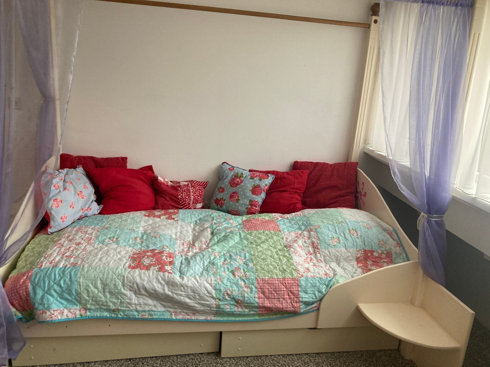 Gaaf meidem hemelbed, Ophalen, 85 tot 100 cm, Gebruikt, Matras