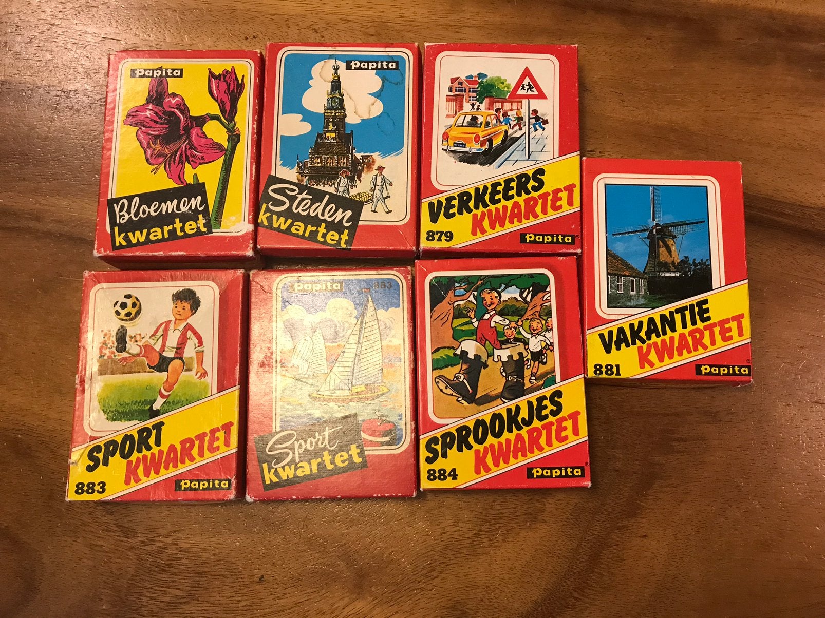 Papita 7 kwartetten,sprookjes,steden,bloemen,sport,vakantie, Verzamelen, Ophalen of Verzenden, Gebruikt, Kwartet(ten)