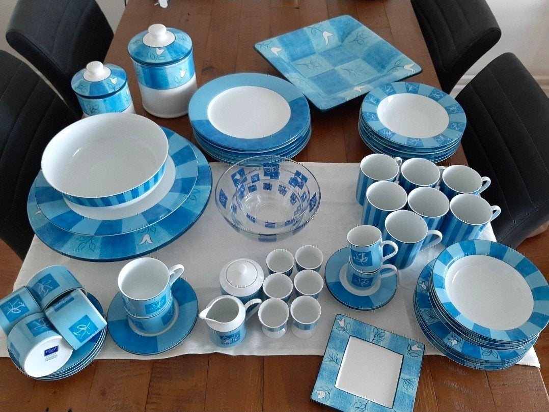 Zeer compleet servies blauw-wit, Ophalen, Zo goed als nieuw, Bord(en), Overige stijlen