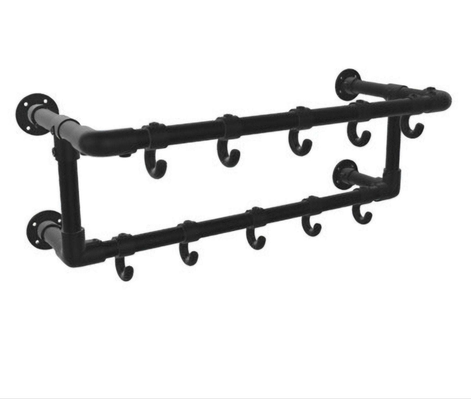 Steigerbuizen kapstok met 10 haken, industrieel design, Gebruikt, Minder dan 100 cm, Metaal, Ophalen