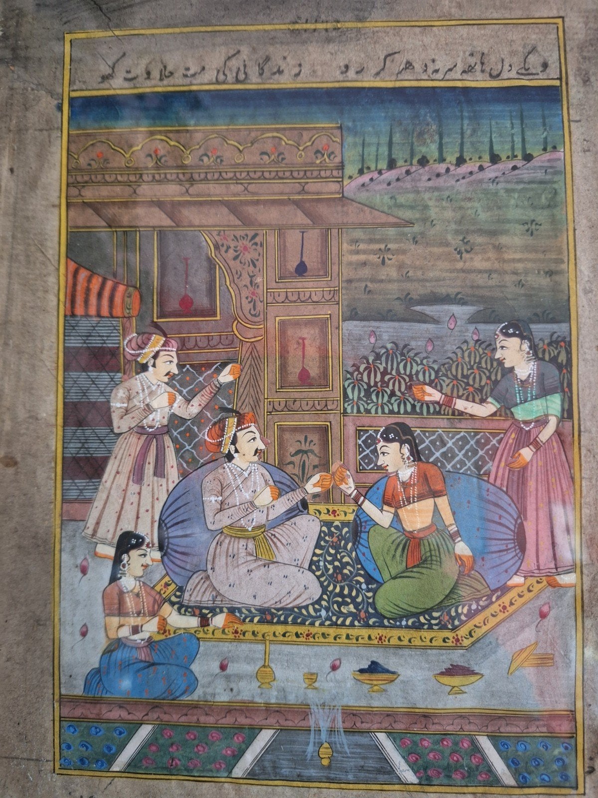 Miniatuur schilderij uit India, ingelijst, Ophalen of Verzenden