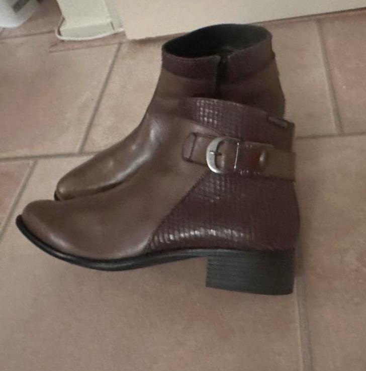 Elegante bruine enkellaarsjes van Mephisto maat 5, Ophalen of Verzenden, Zo goed als nieuw, Bruin