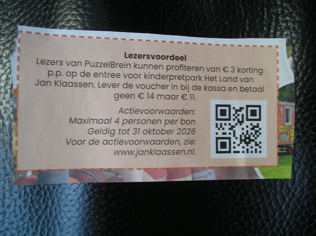 Kortingsbon Land van Jan Klaassen, Drie personen of meer, Kortingskaart
