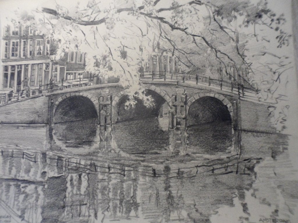 oude schilderijen Aquarellen vanAdriaan Vermeulen/1934/1950., Ophalen of Verzenden, Landschap, Klassiek, Origineel werk