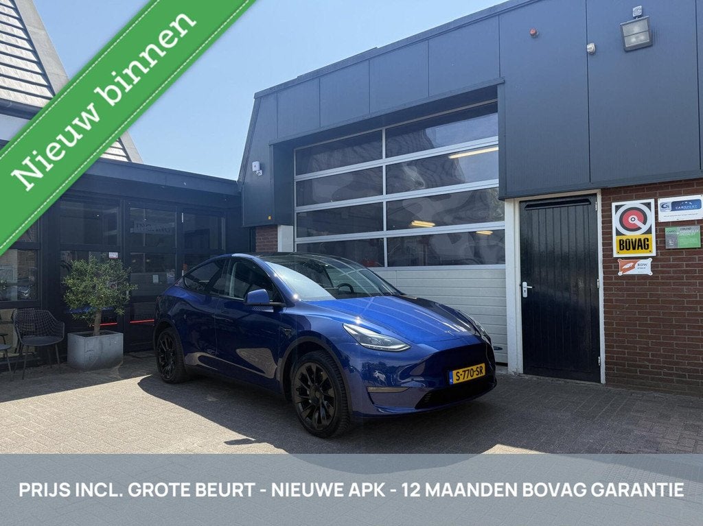 Tesla Model Y Long Range AWD 75 kWh SOH 92% TREKHAAK *ALL-IN, 12 maanden, Gebruikt, Zwart, Blauw