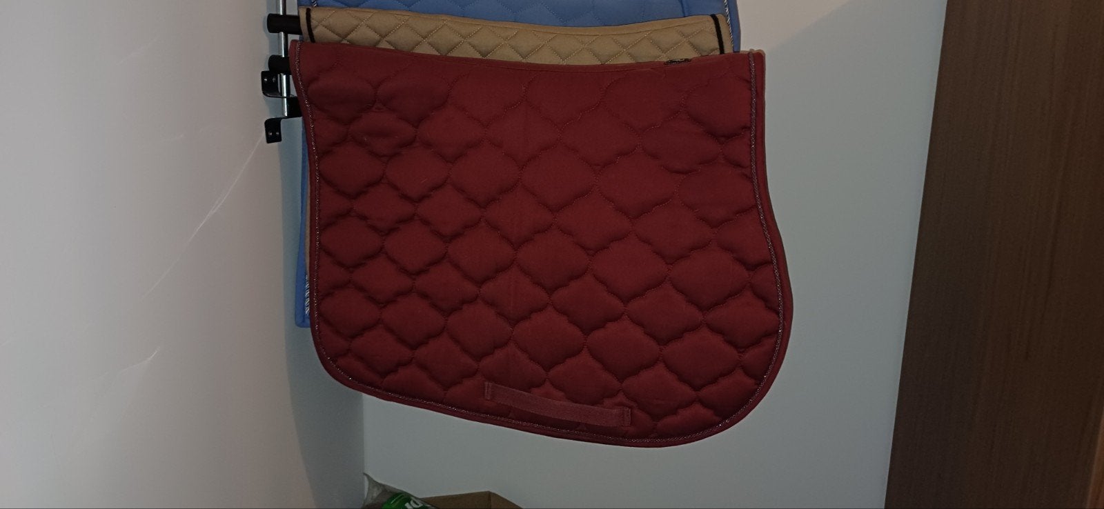 Sjabrakje bordeaux rood, Dieren en Toebehoren, Paarden en Pony's | Dekens en Dekjes, Cob (M), Ophalen, Rood, Springdekje
