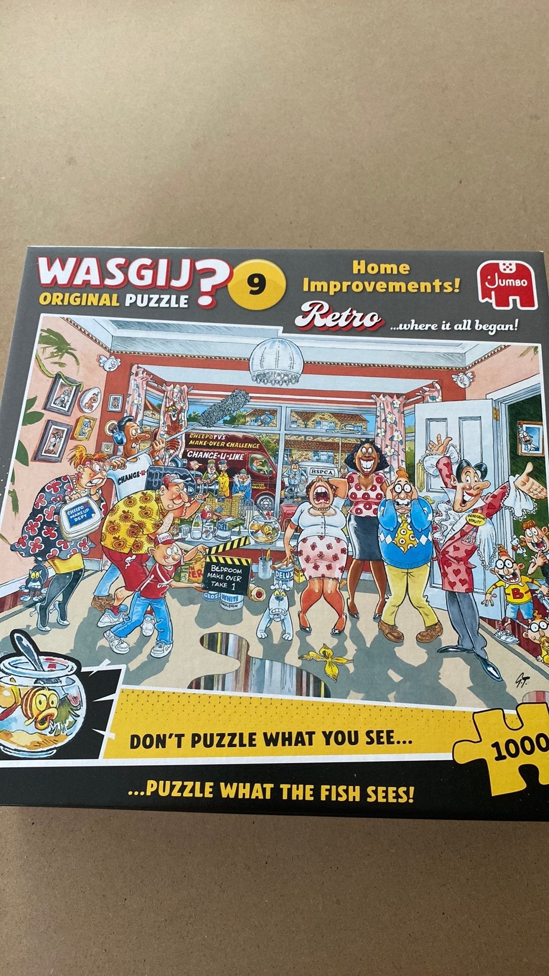 Wasgij? Original 9 Home Improvements! Retro 1000 stukjes, Ophalen of Verzenden, 500 t/m 1500 stukjes, Zo goed als nieuw, Legpuzzel