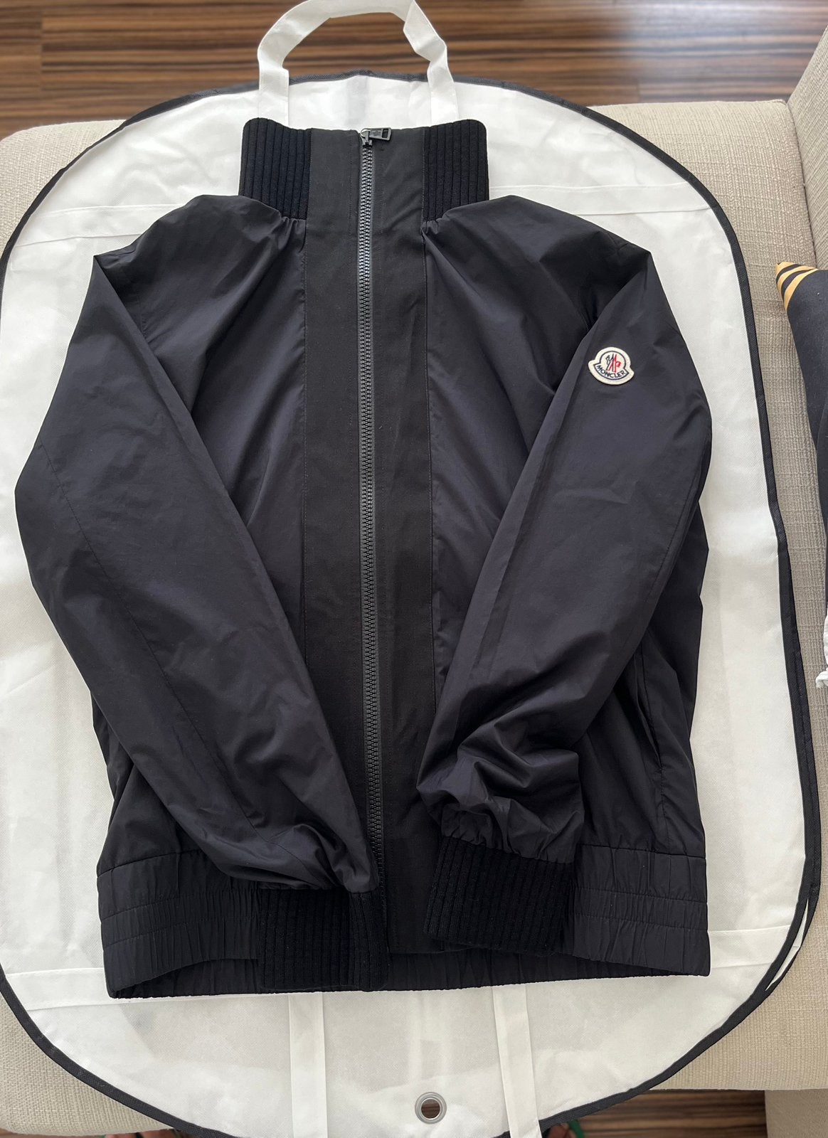 Originele Moncler Reppe nylon regen-windjack/blouson - zwart, Ophalen of Verzenden, Nieuw, Maat 48/50 (M), Zwart