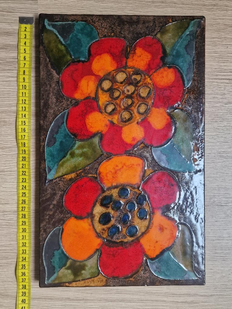 Rusha Art Wandtegel Bloemen Kleurrijk en Handgemaakt nr 767, Ophalen