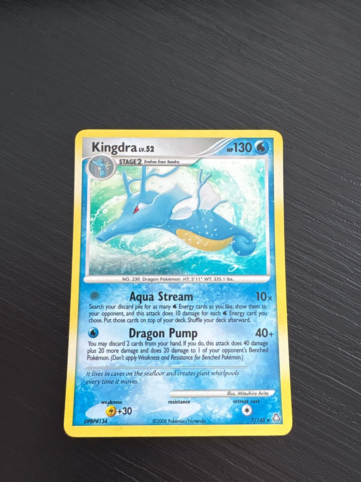 Kingdra Lv.52 Pokémon kaart (7/146), Ophalen of Verzenden, Gebruikt, Losse kaart