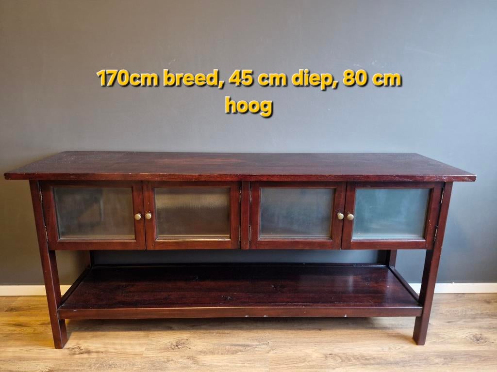Houten dressoir/sidetable, Huis en Inrichting, Ophalen, Gebruikt, Koloniaal, 150 tot 200 cm