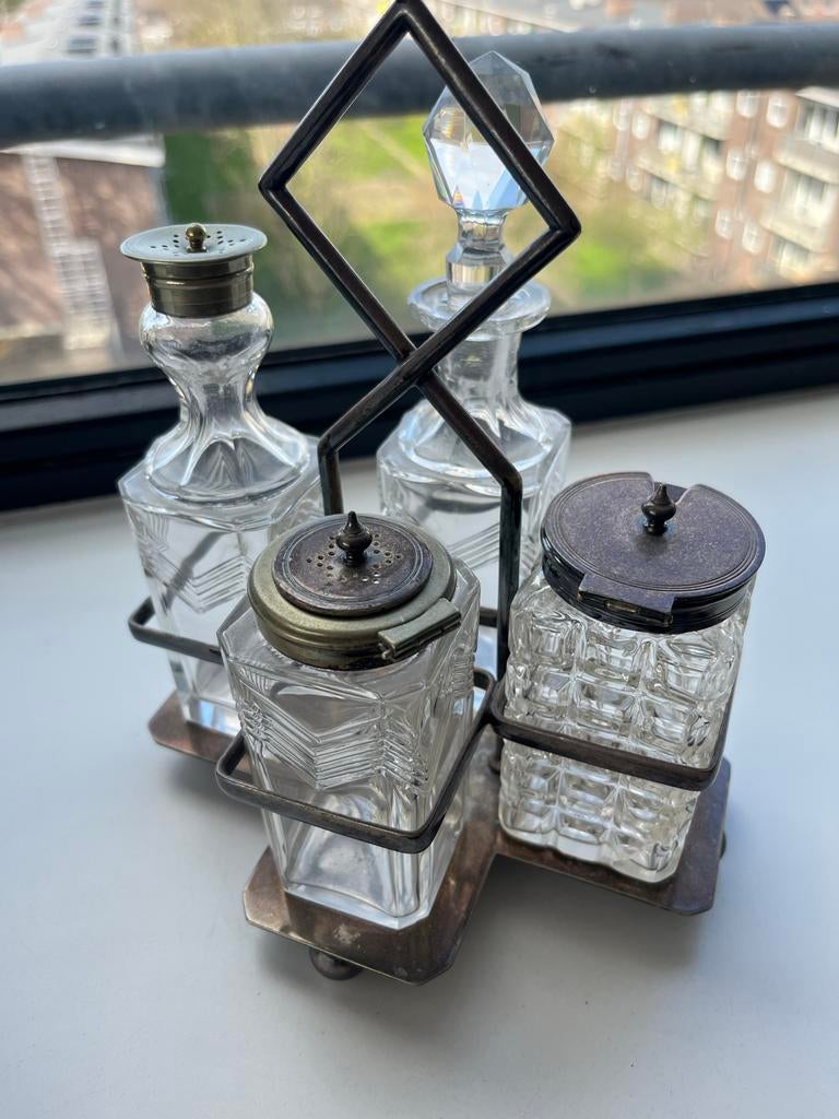 Peper zout olie setje, Antiek en Kunst, Antiek | Glas en Kristal, Ophalen