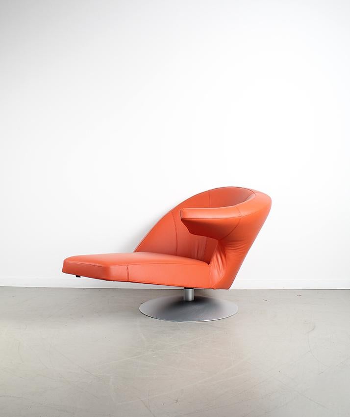 1x Leolux Parabolica Senso Fauteuil Apricot Leer – Aluminium, Niet ingevuld, Niet ingevuld, Nieuw, Ophalen of Verzenden