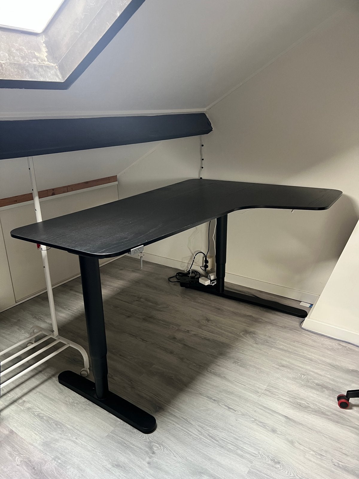 IKEA BEKANT corner standing desk, Ophalen, Zwart, Elektrisch, Gebruikt