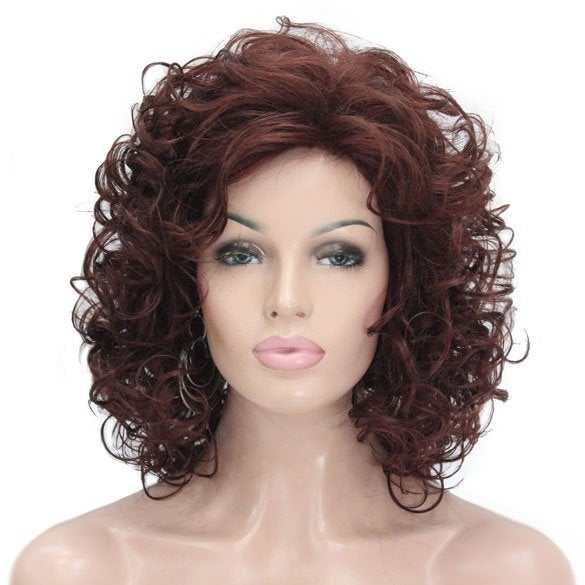 Pruik schouderlang krullend haar kleur rood 33A, Verzenden, Nieuw, Pruik of Haarverlenging