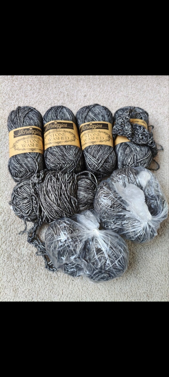 Scheepjes Stone Washed garen - Zwart Onyx (78% Katoen), Hobby en Vrije tijd, Breien en Haken, Ophalen of Verzenden, Zo goed als nieuw