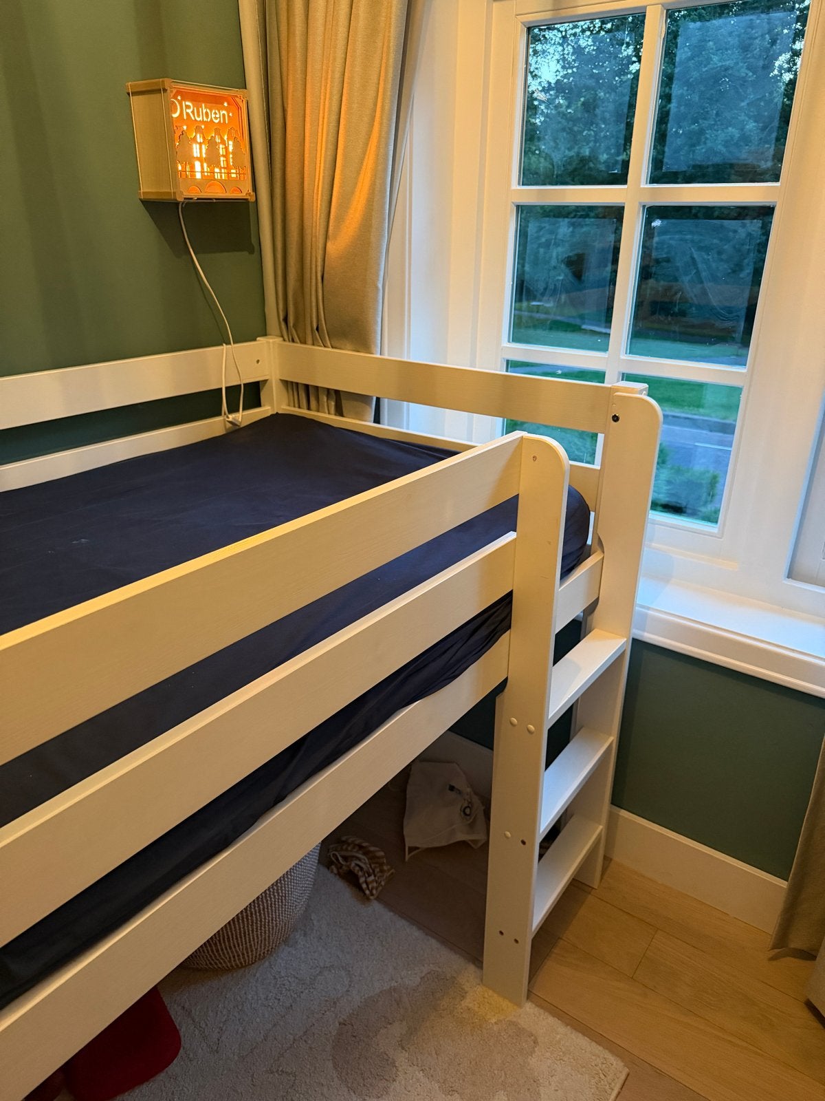 Halfhoogslaper wit hout 190x90 cm - Zo goed als nieuw, Huis en Inrichting, Ophalen, 90 cm, Eenpersoons, 190 cm of minder