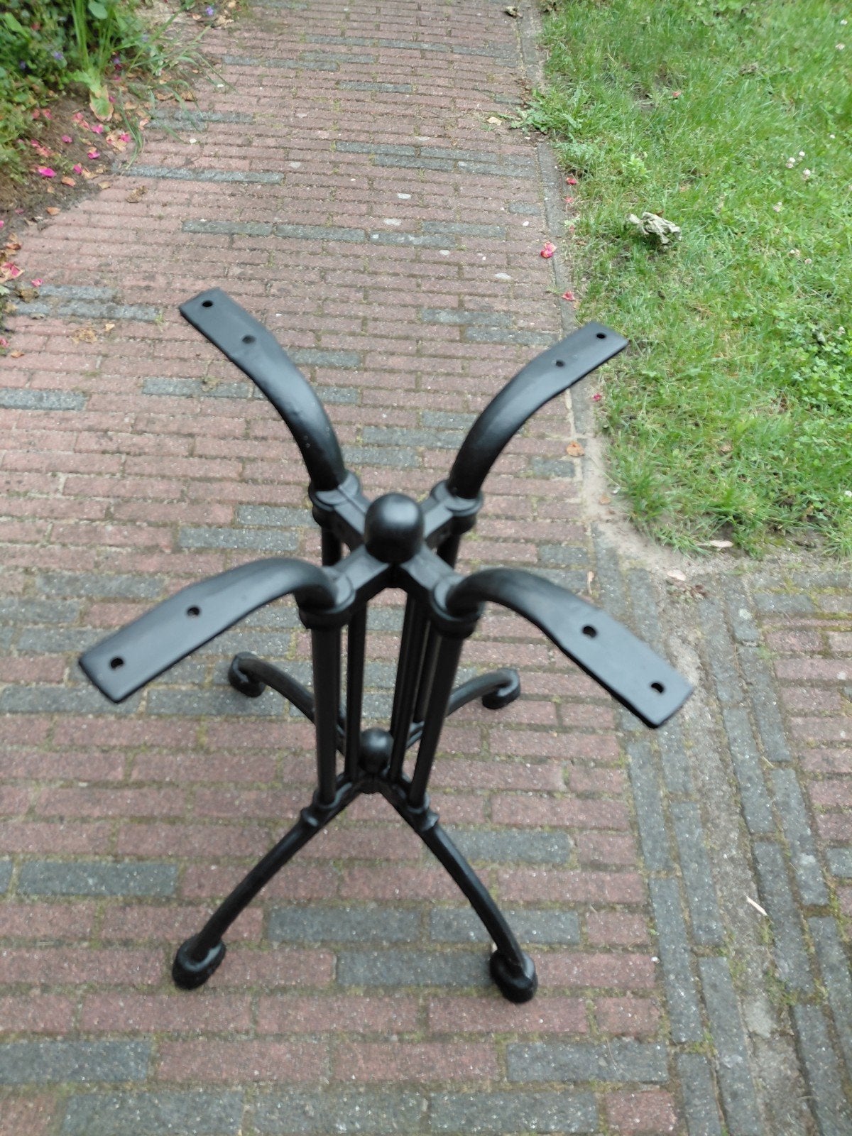 Zwart metalen tafelonderstel, gietijzeren tafelpoot, Ophalen, Tafelpoot, Minder dan 50 cm, Gebruikt