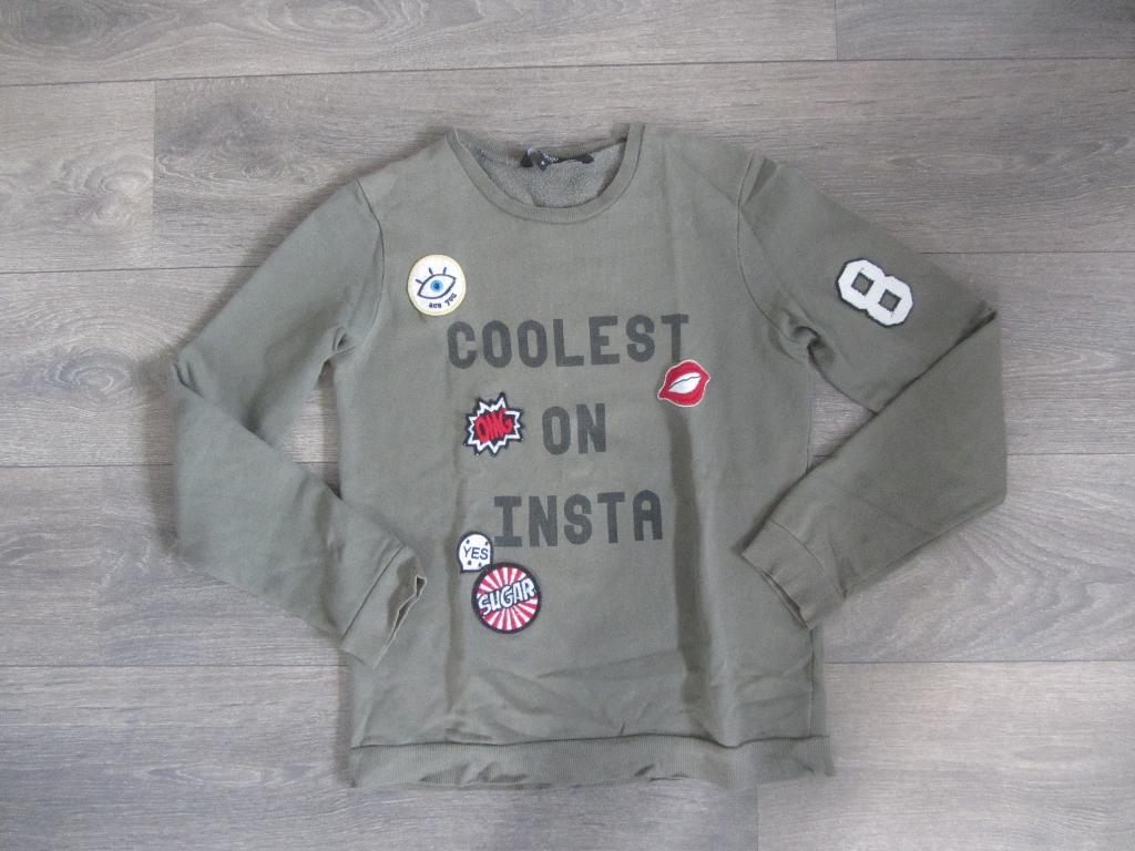 Groene trui met opdruk Coolcat maat M, Kleding | Dames, Truien en Vesten, Ophalen of Verzenden, Gedragen, Maat 38/40 (M), Groen