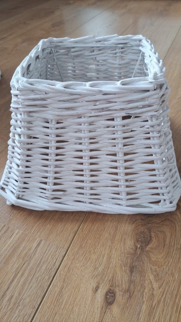 Rotan lampenkap 2x wit, Tafellamp, Wit, Vierkant, Zo goed als nieuw