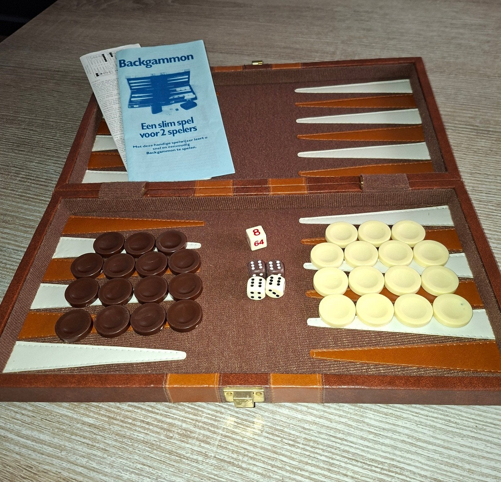 Backgammon in koffer, Ophalen of Verzenden