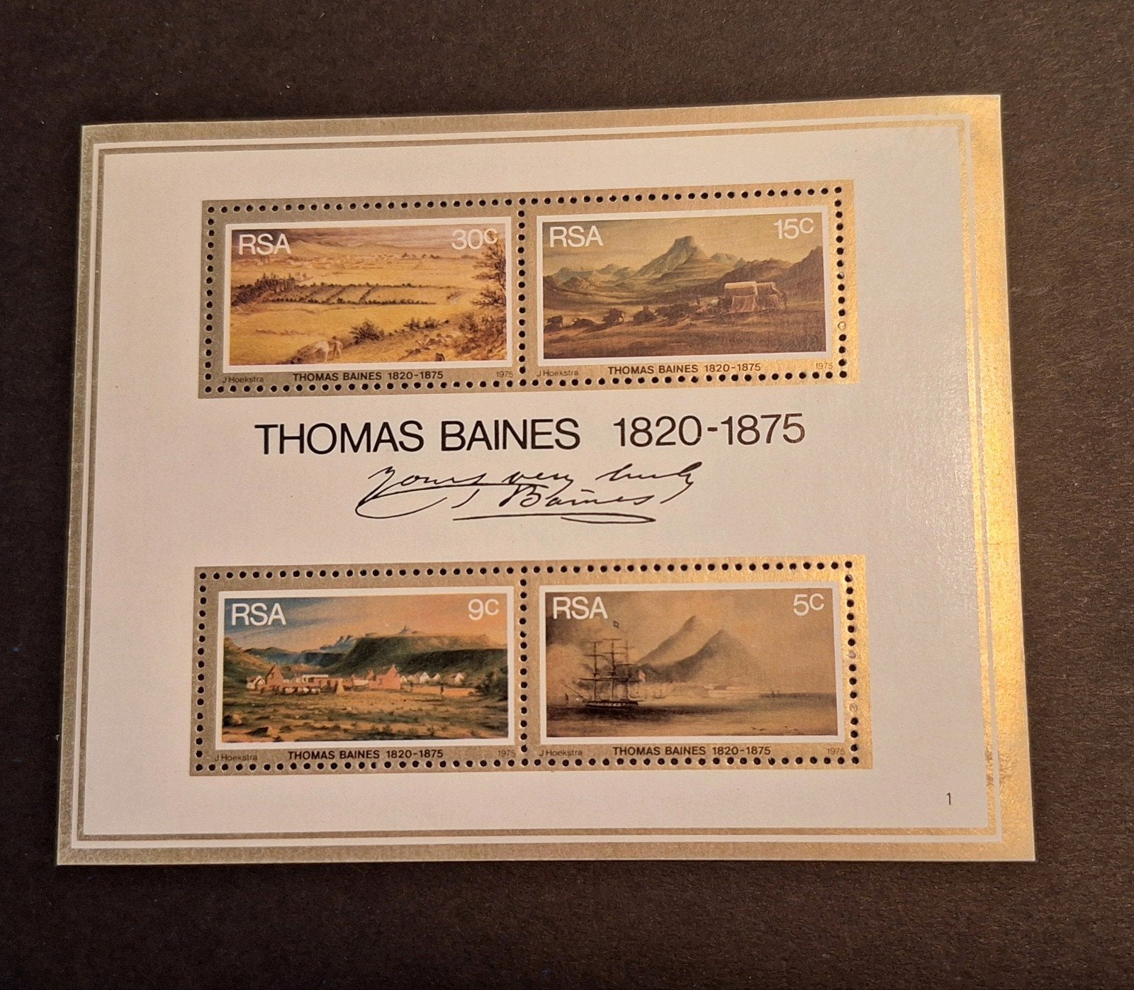 1975 ZUID-AFRIKA ** - BLOK  THOMAS BAINES **, Postzegels en Munten, Postzegels | Afrika, Ophalen of Verzenden, Zuid-Afrika, Postfris