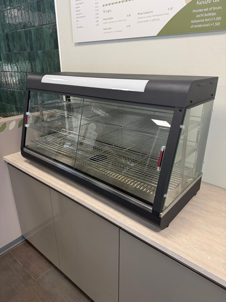 RVS Warmhoudkast warmhoudvitrine warmtevitrine 120 cm 230V, Ophalen, Zo goed als nieuw