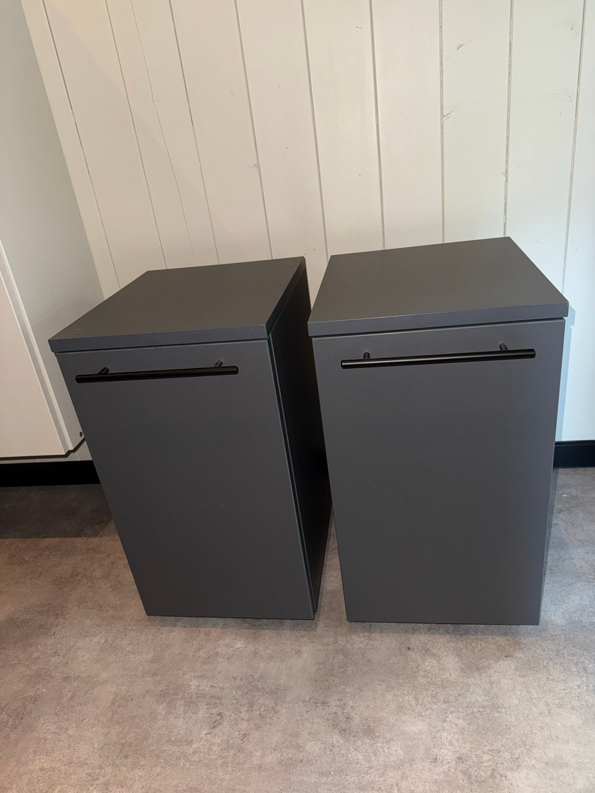 Set van 2 donkergrijze nachtkastjes/opbergkasten (antraciet), Ophalen, Nieuw