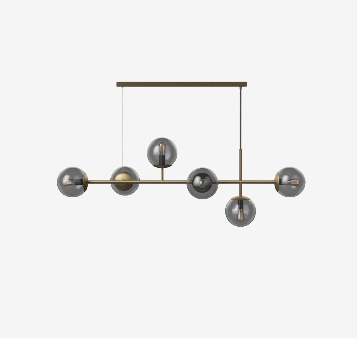Bolia Orb Hanglamp - Mat Antiek Vermessingd IJzer & Rookgrij, Huis en Inrichting, E14 (klein), Ophalen of Verzenden, Zo goed als nieuw