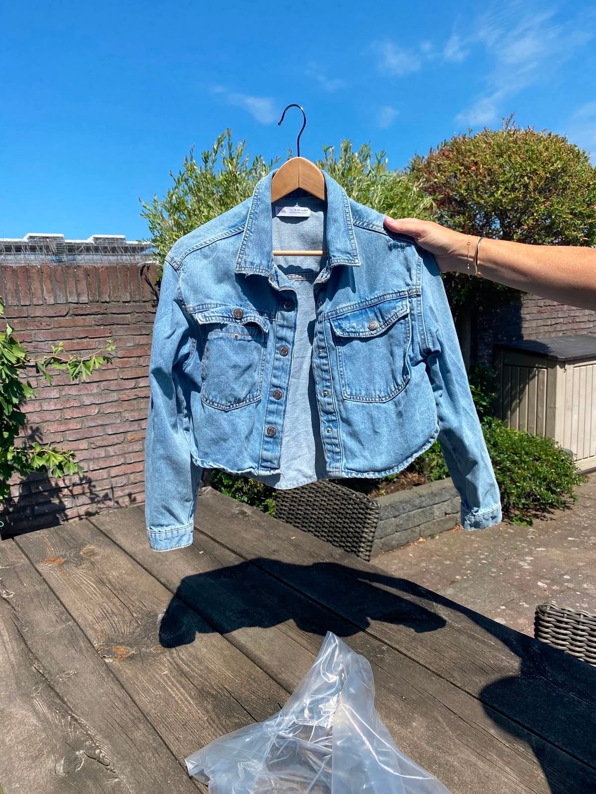 Zara spijkerjasje mt 164, Kinderen en Baby's, Kinderkleding | Maat 164, Ophalen of Verzenden, Zo goed als nieuw, Meisje, Jas