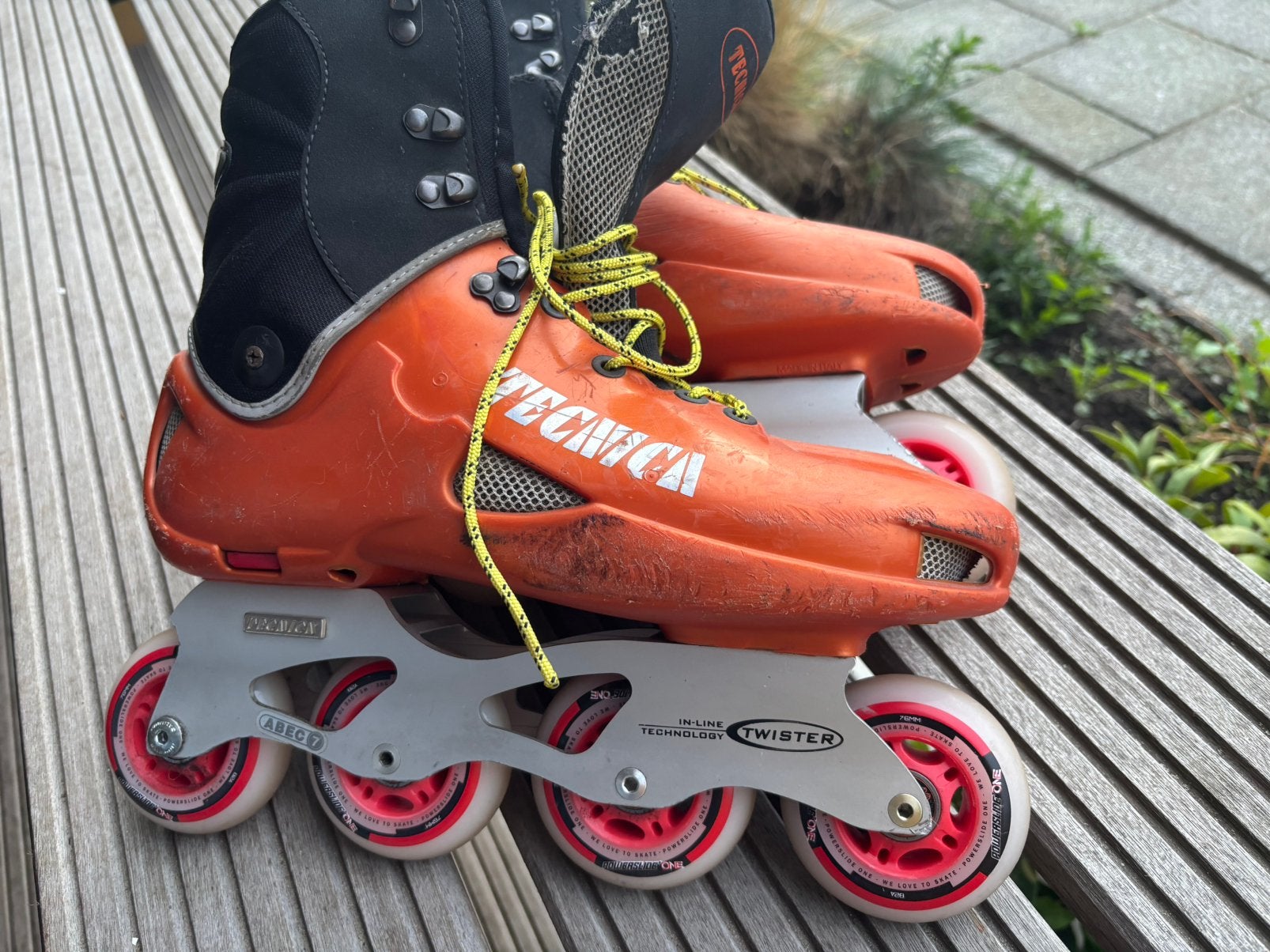 Tecnica Twister met Wicked  lagers en Powerslide wieltjes, Sport en Fitness, Ophalen of Verzenden, Gebruikt, Powerslide