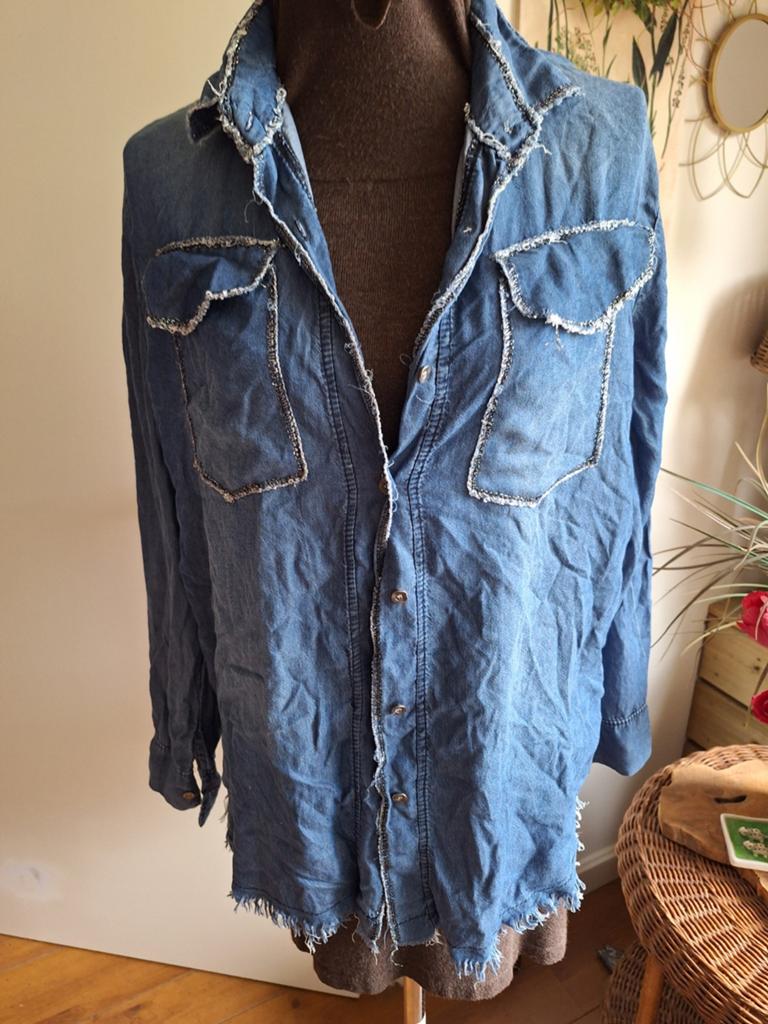 Spijjer blouse maat m l, Ophalen of Verzenden, Gedragen, Maat 46/48 (XL) of groter, Blauw