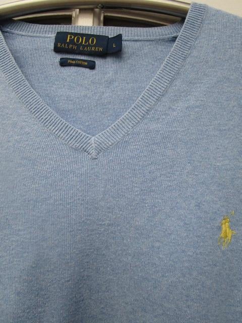 Klassieke Ralph Lauren trui met v hals, maat L valt als XL, Ophalen, Blauw, Ralph Lauren, Maat 56/58 (XL)