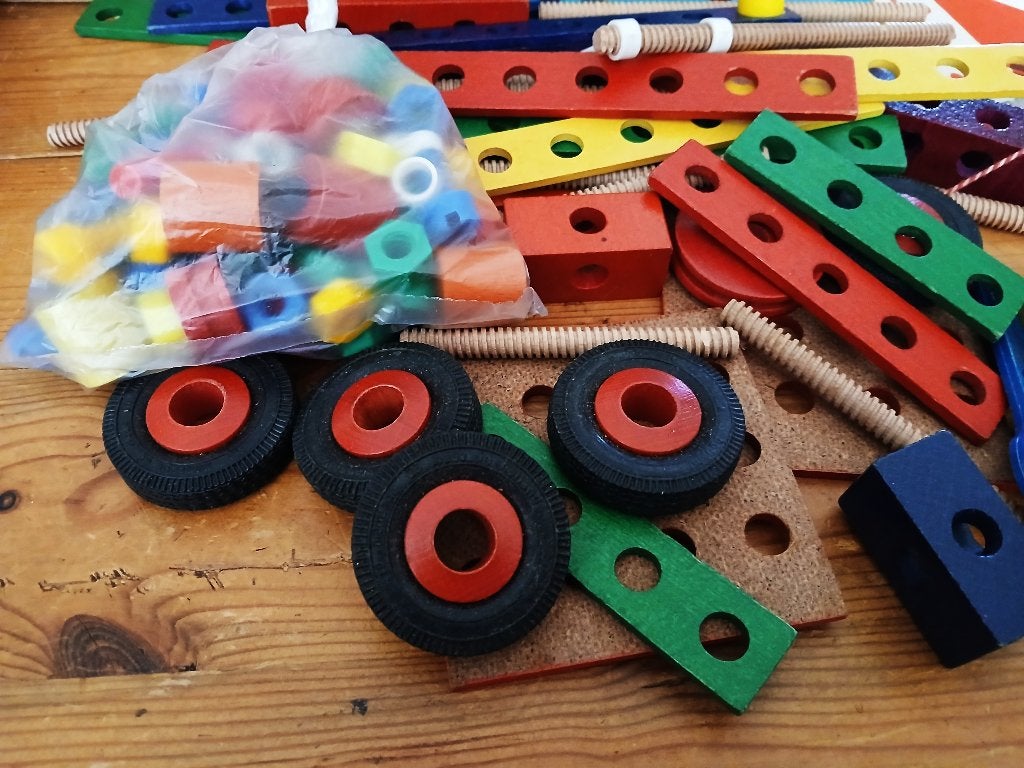 SIO constructie speelgoed vintage hout '60, Ophalen of Verzenden, Gebruikt, Overige typen