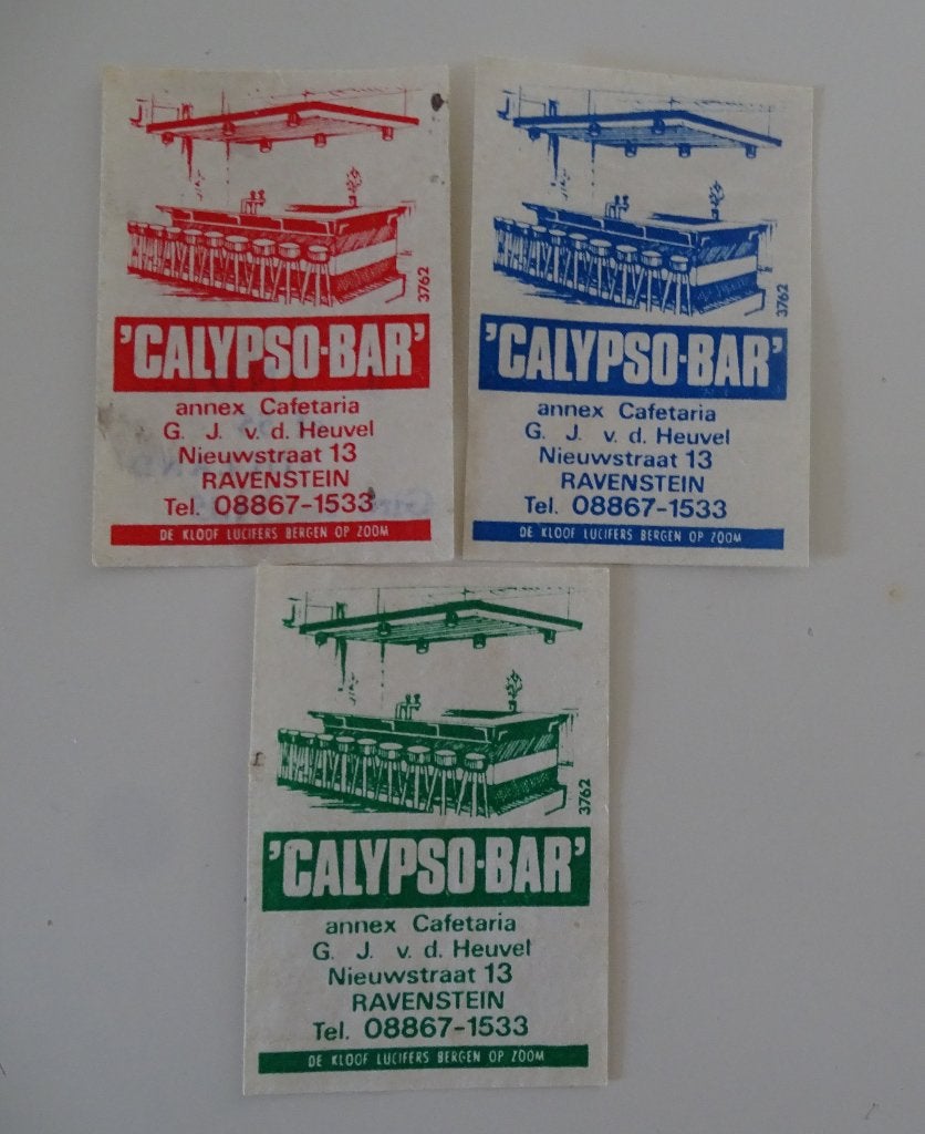 CALYPSO-BAR annex Cafetaria    Nieuwstraat   RAVENSTEIN, Verzenden, Gebruikt, Luciferdoosjes of -merken