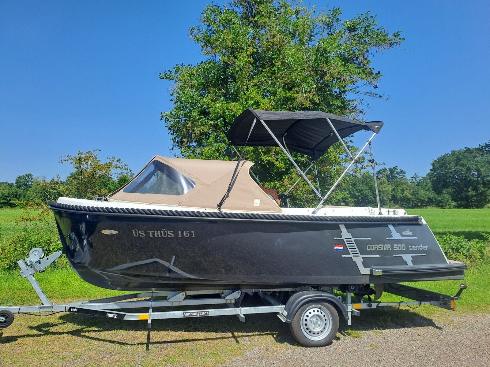 Corsiva 500 tender 25 pk Mercury, Watersport en Boten, Sloepen, Tender, Corsiva, Biminitop, Buiskap, Kussenset, Trailer, Verlichting