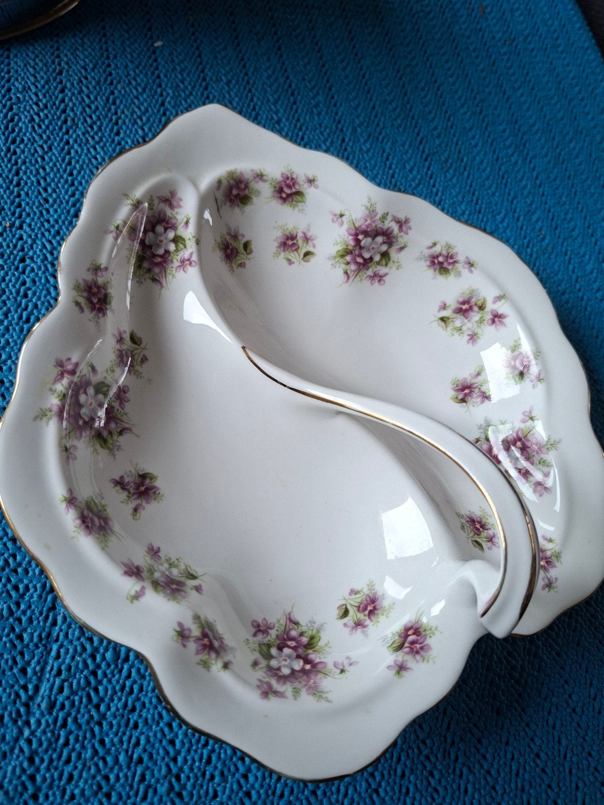 Royal Albert Sweet Violets Bonbonnière met handvat, Ophalen of Verzenden