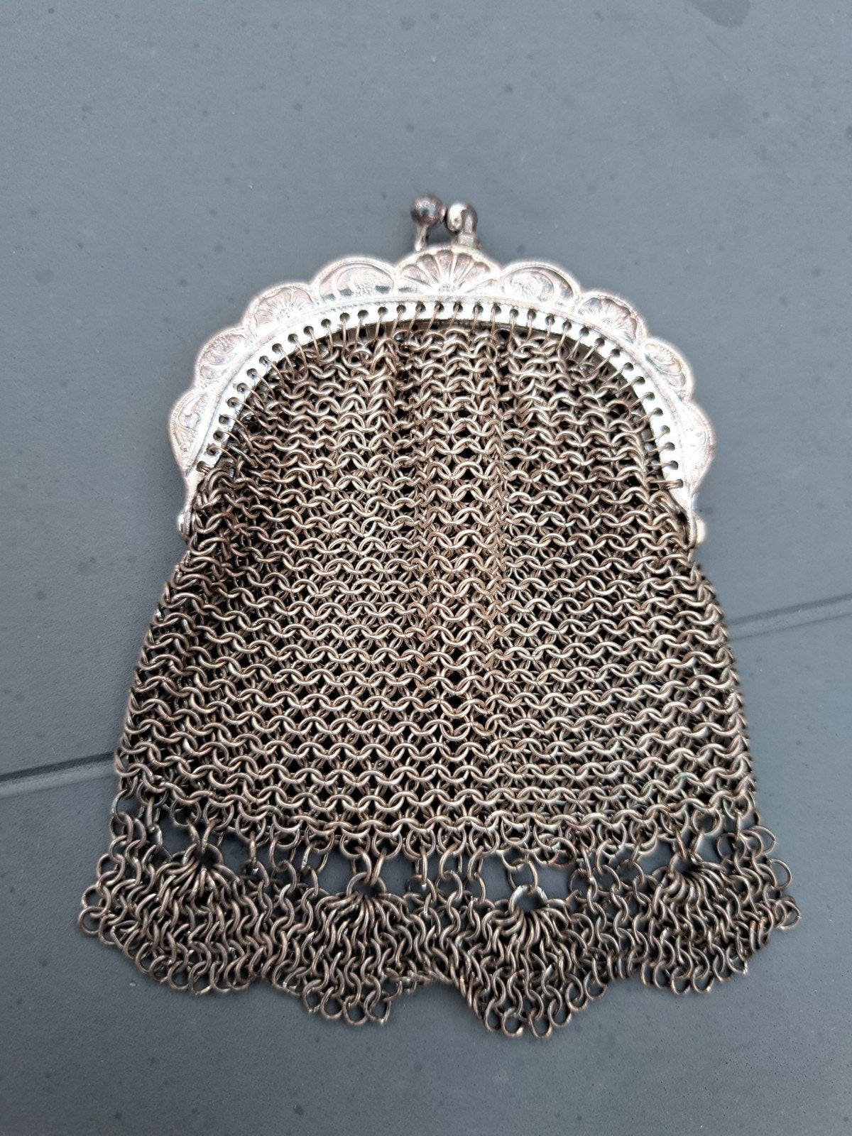 Vintage zilveren beurs, kettingbeursje, Ophalen of Verzenden