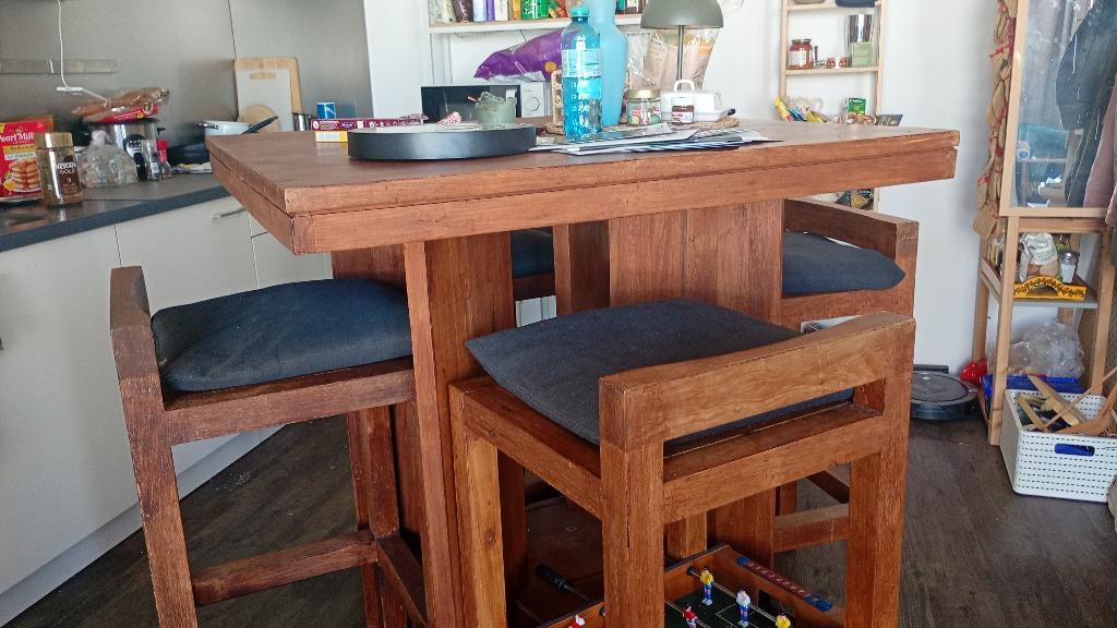 Table Set and Chairs, Ophalen, 50 tot 100 cm, 50 tot 100 cm, Vier personen