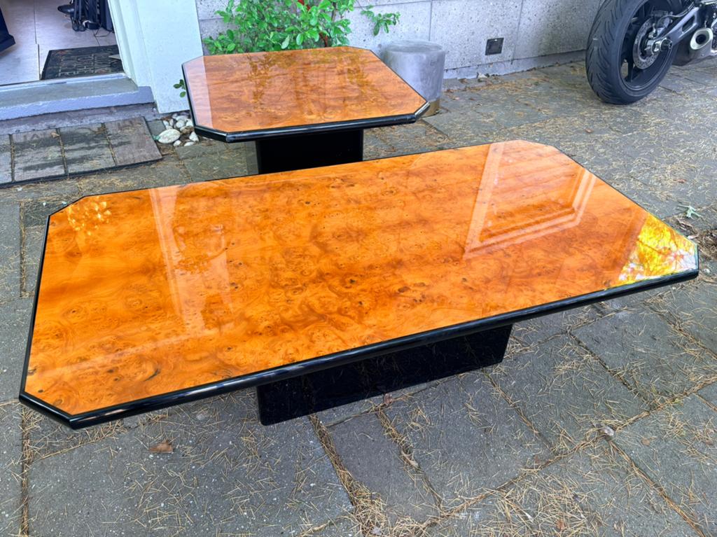 vintage walnoot- of iepenwortel salontafel Art deco, Ophalen of Verzenden, Overige typen