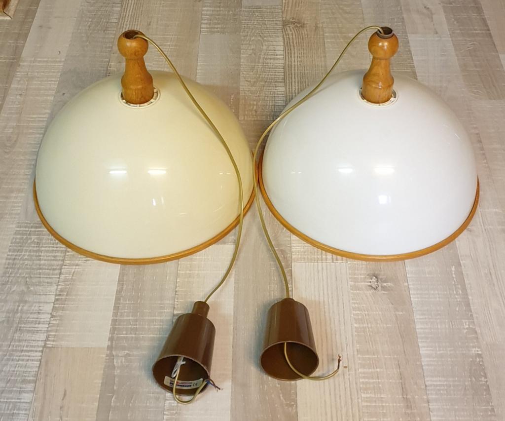 2 Vintage Steinhauer hanglampen Jaren 70, Ophalen, Gebruikt, Hout