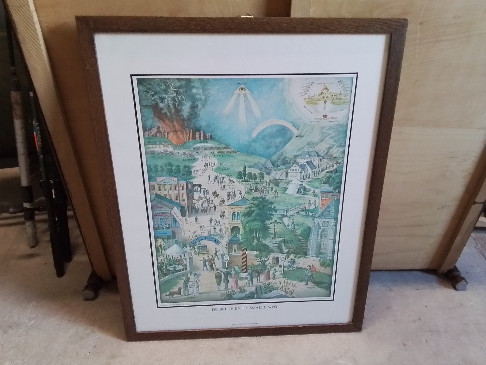 wanddecoratie, ingelijste print: De Brede en Smalle weg, Ophalen, Print, Print/reproductie, Ingelijst
