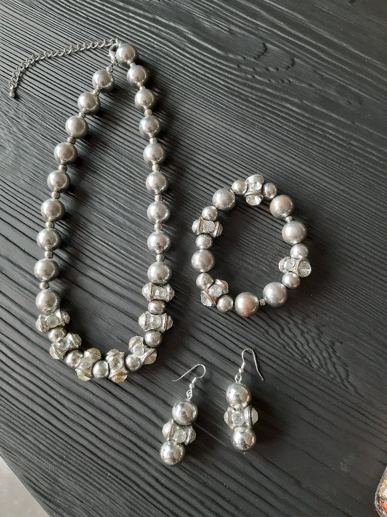 Sieraden set antiek: ketting oorbellen armband, Sieraden, Tassen en Uiterlijk, Ophalen of Verzenden, Overige materialen, Overige typen