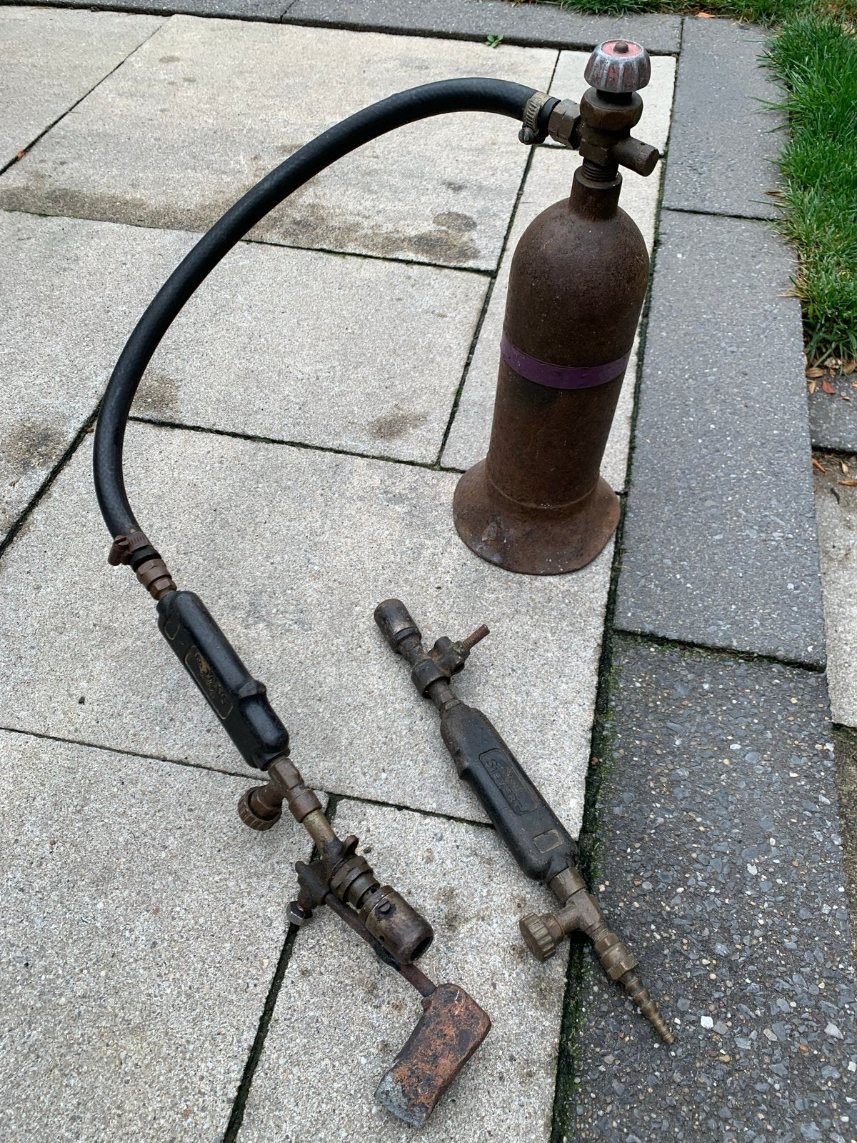 Vintage Sievert soldeerbrander set met gasfles, Ophalen