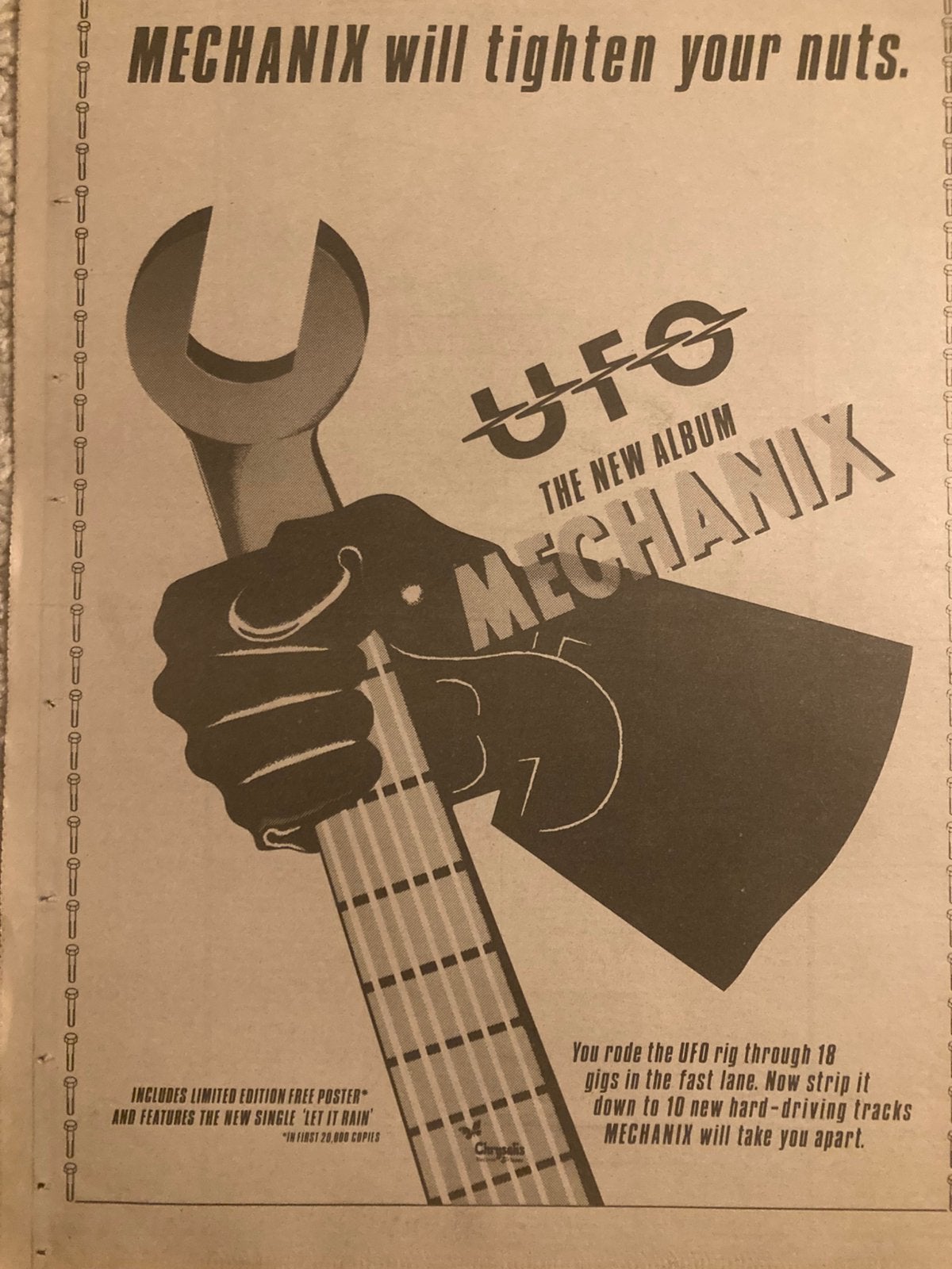 UFO Mechanix A3 advertentie, Ophalen of Verzenden, Zo goed als nieuw