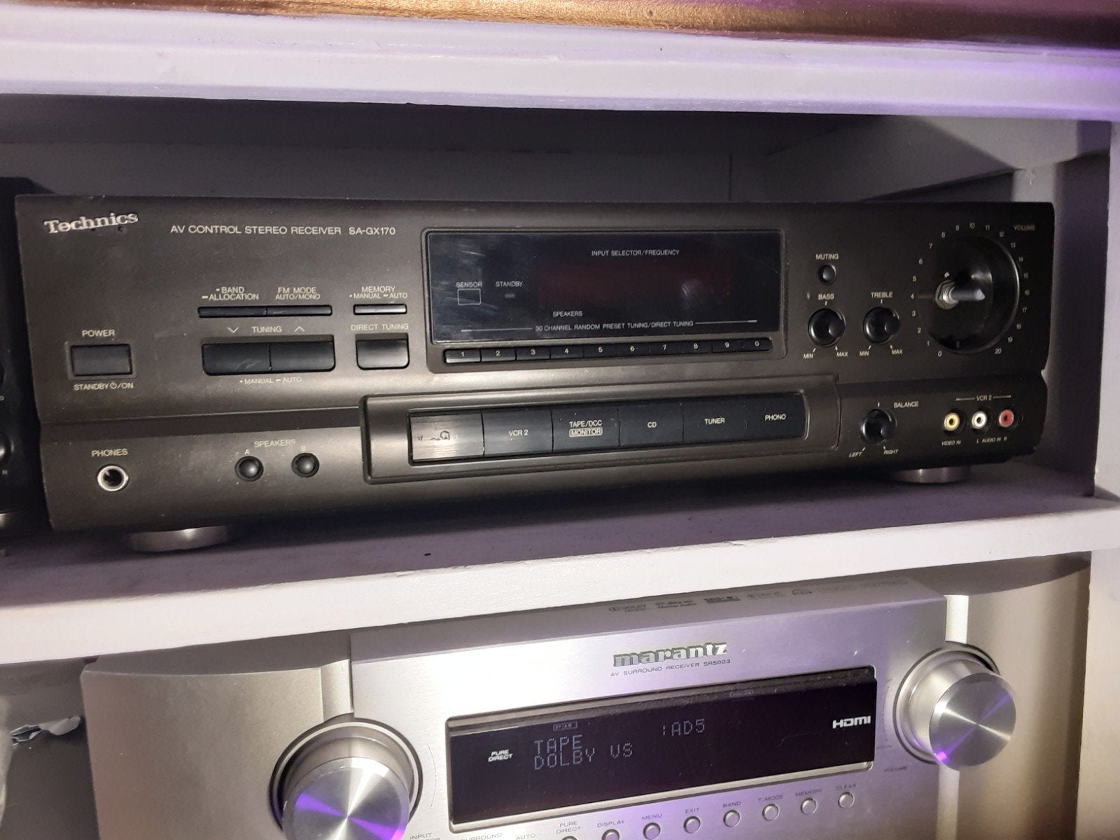 Technics SA-GX170 AV Control Stereo Receiver Versterker, Overige merken, Gebruikt, Ophalen of Verzenden, Minder dan 60 watt